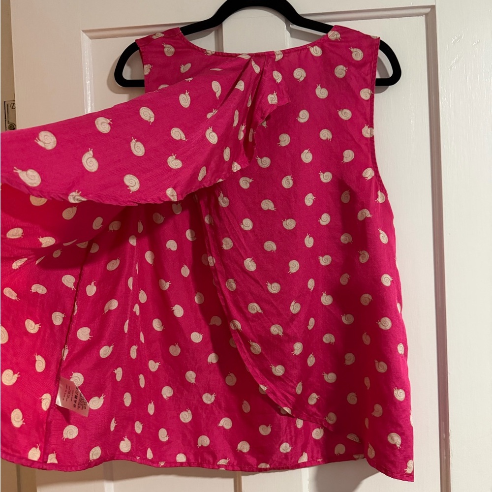 Anthropologie Postage Stamp Silk Blouse *flawed* Size 12 - Picture 5 of 13